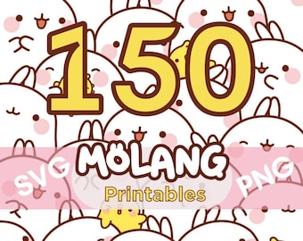 Molang et Piu Piu SVG, Molang et ses amis PNG, Kawaii Rabbit, Molang, Piu Piu, différents thèmes et vacances pour cricut et projets