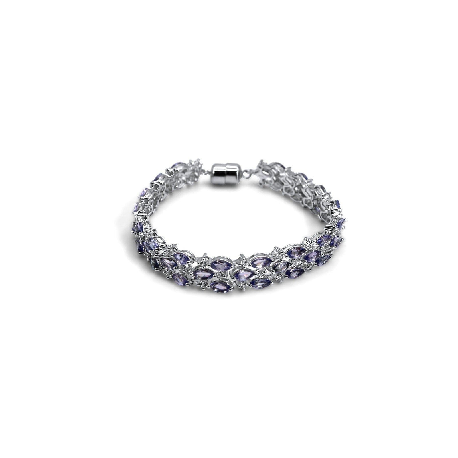 Something Blue for the Bride • Tanzanite, Zircon 925 Silver Bracelet •Dainty blue Tennis Bracelet •Bridal shower gift