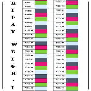 52 Week Weight Loss Tracker/One Year Weight Loss Tracker
