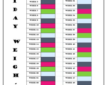 52 Week Weight Loss Tracker/One Year Weight Loss Tracker