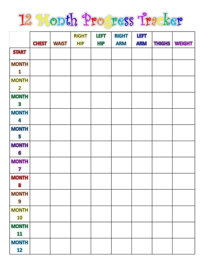 12 Month Weight Loss Tracker image 1