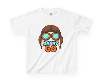 Danny Go Pilot Helmet Toddler Shirt, Kids Aviator Tee, Airplane Adventure Gift