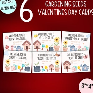 Valentinstag Karten zum Selberdrucken für Samenpapier, Gartenarbeit in der Natur, Geschenkanhänger zum Valentinstag, SOFORTIGER DOWNLOAD, zum Ausdrucken