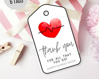 Happy Nurses week cadeau tags, Nurses week afdrukbare cadeau tags, Nurses week waardering tags decor, Nurses Week 2024, INSTANT DOWNLOAD