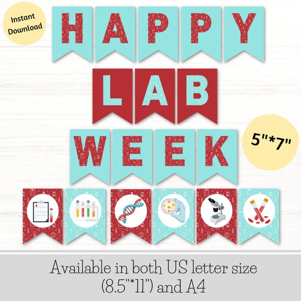 Printable Happy Lab week banner 2023 Lab appreciation week banner Laboratory Professionals Appreciation banner