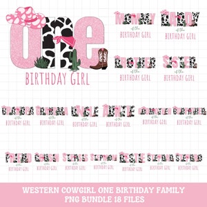 Western cowgirl first birthday PNG shirts iron on transfer bundle, Rodeo cowgirl family birthday shirt png sublimation, INSTANT DOWNLOAD