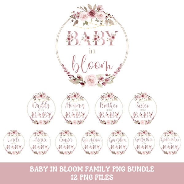 Baby in bloom baby shower PNG sublimation bundle, Baby shower baby in bloom PNG bundle, Spring summer floral baby shower, Baby in bloom Png