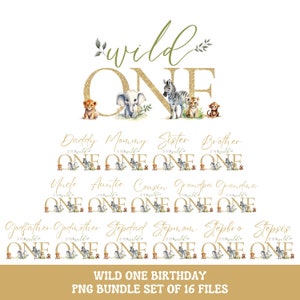 Wild one safari first birthday shirt PNG, Wild one first birthday png bundle,Jungle Safari 1st birthday png, Instant Download