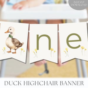 Duck first birthday highchair banner, Duck theme first birthday highchair banner, Duck hunting first birthday banner, Instant Download