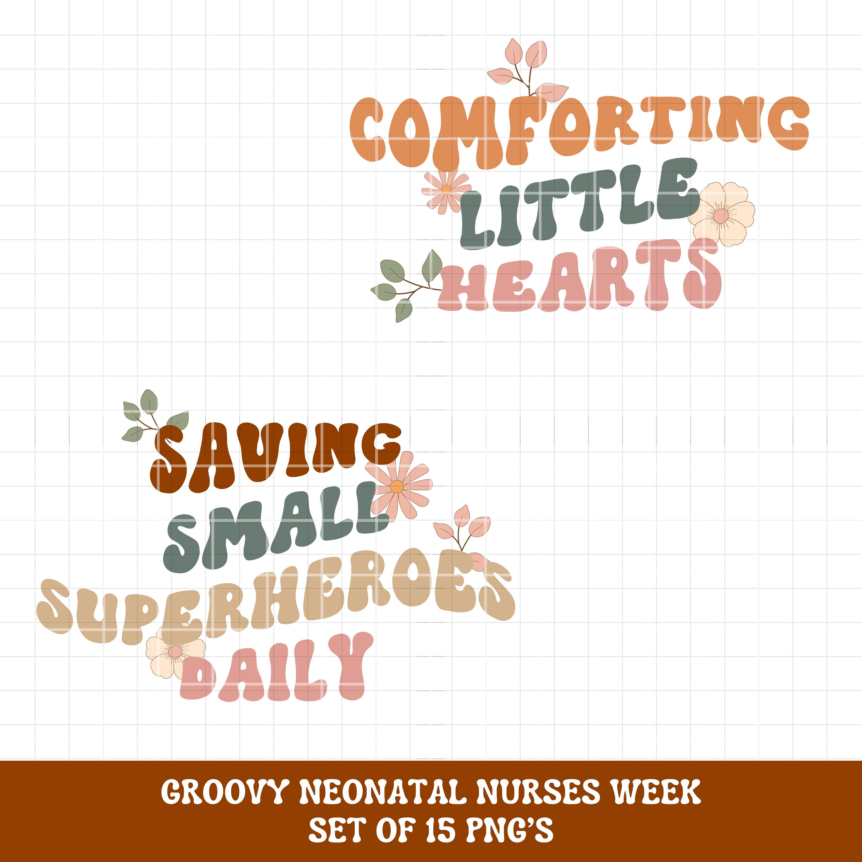 Neonatal Nurses Week Nicu PNG Bundle, NICU Appreciation Week Groovy Png Sublimation, Happy NICU