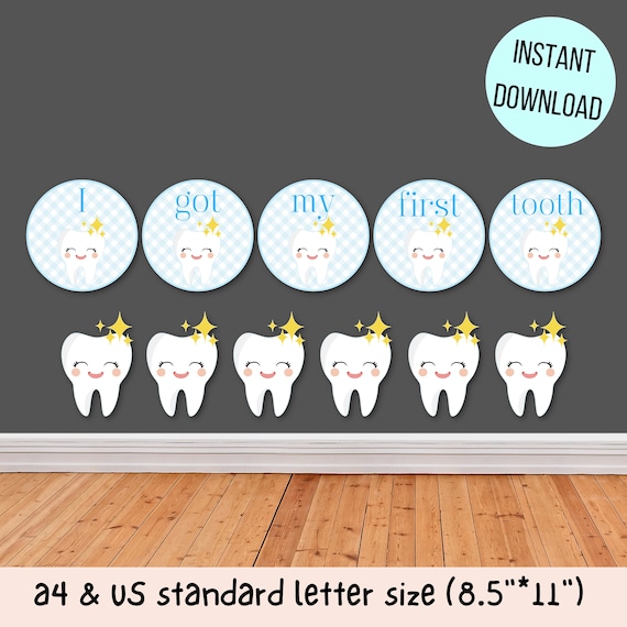 Printable First Tooth Banner Little Man Atam Hatik Baby's - Etsy