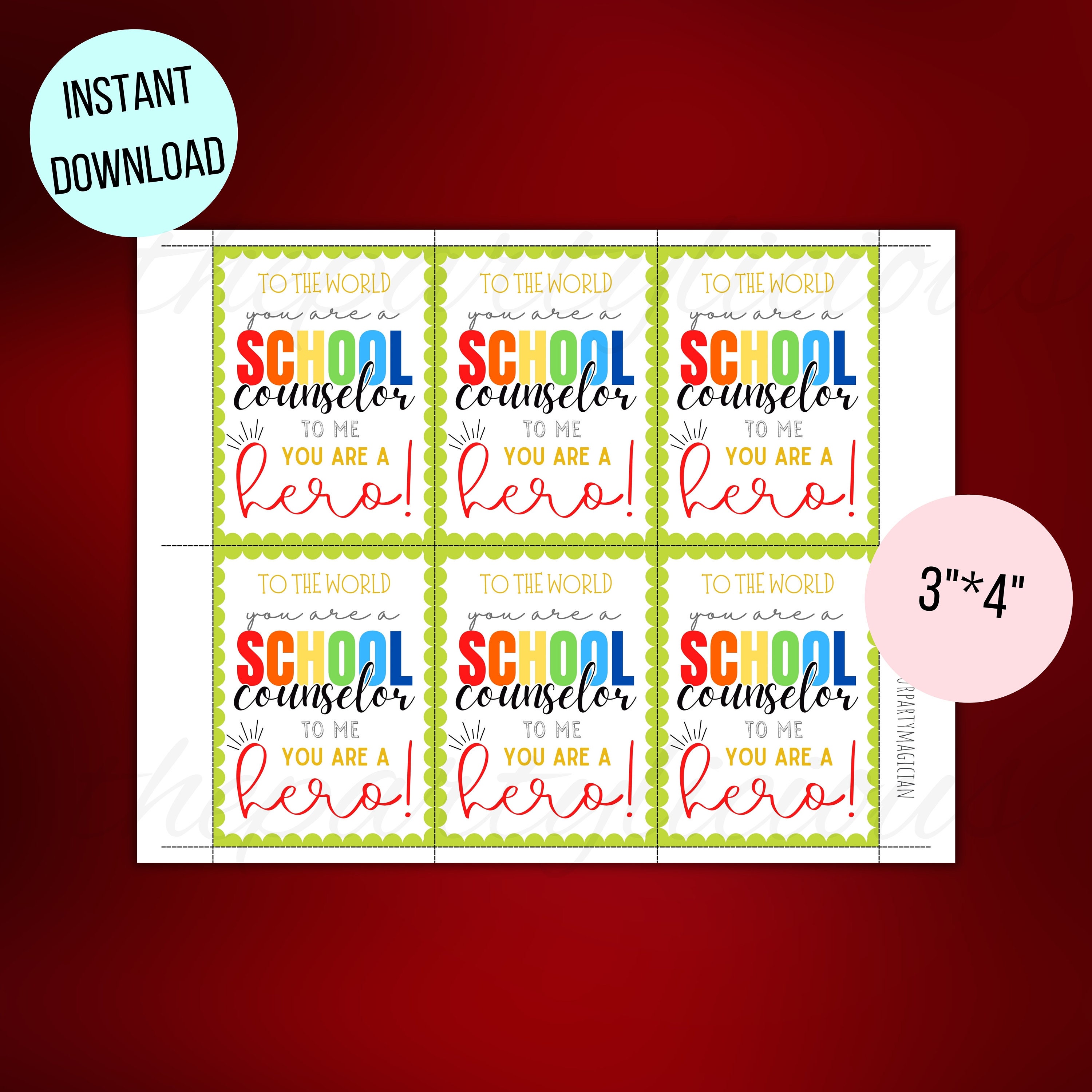 Printable School Counselor Appreciation Week, National School