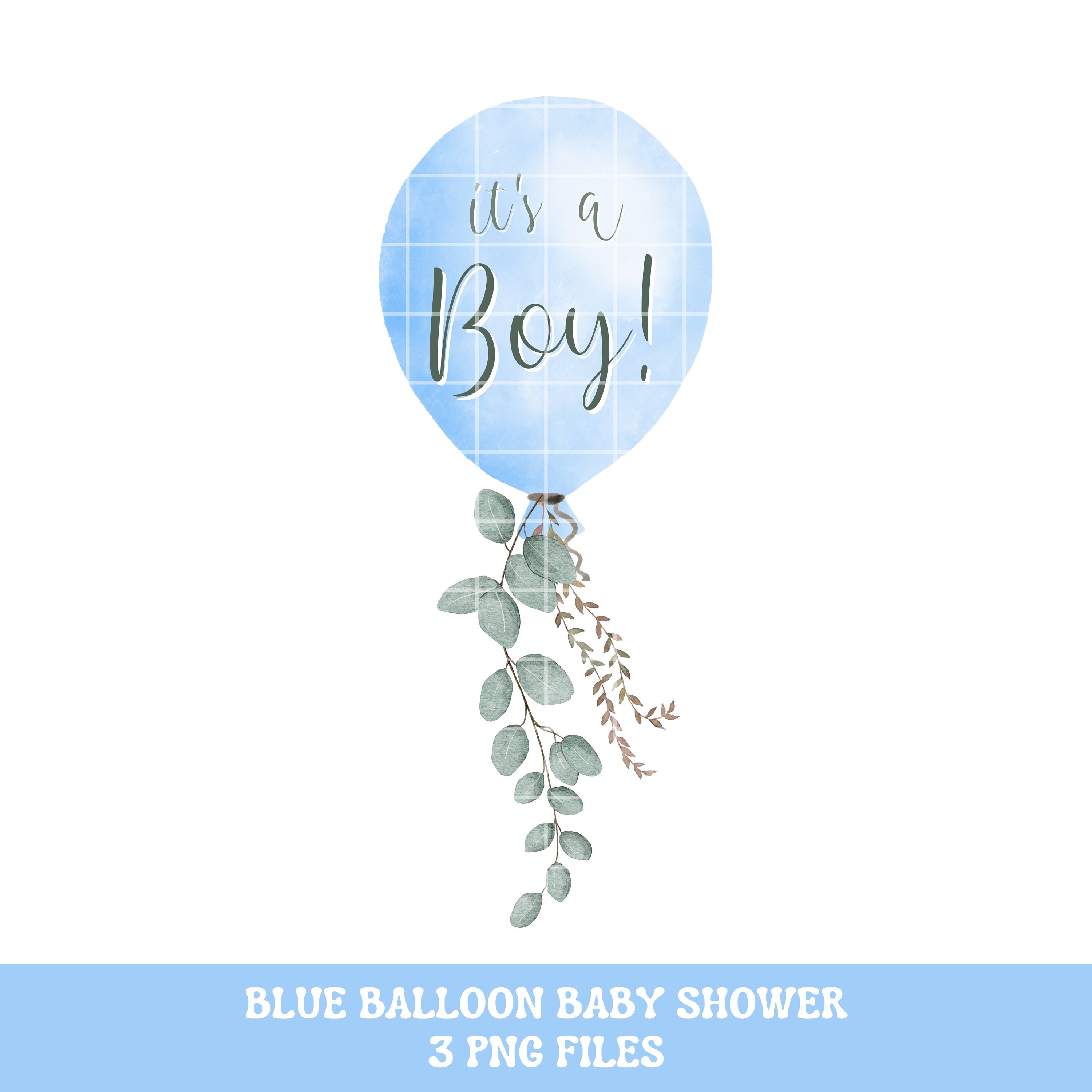 Blue Balloon Baby Shower Png, Blue Gender Reveal It's a Boy Shirt Png ...