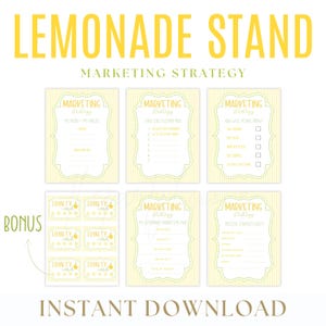 Lemonade Stand Bundle - Marketing & Werbung Kit | Tu so als ob und spiele Limonade kit me | Kinder Sommer Business | Sofortdownload