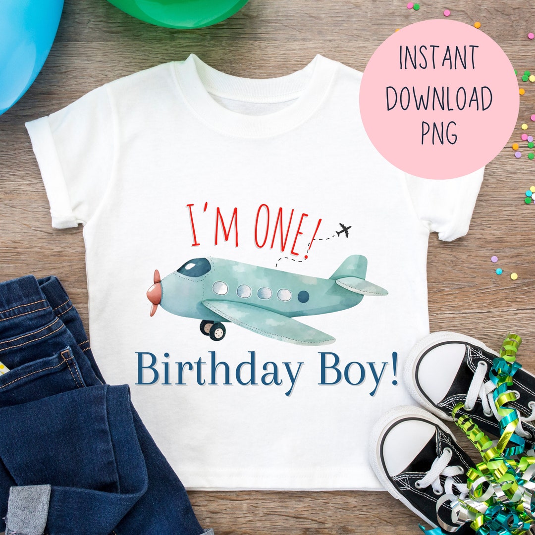 Airplane Birthday Boy Iron on Transfer PNG Sublimation File, Aeroplane
