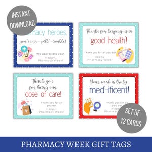 Printable Pharmacy Appreciation Week Gift Tags, Pharmacy Week Gift ...