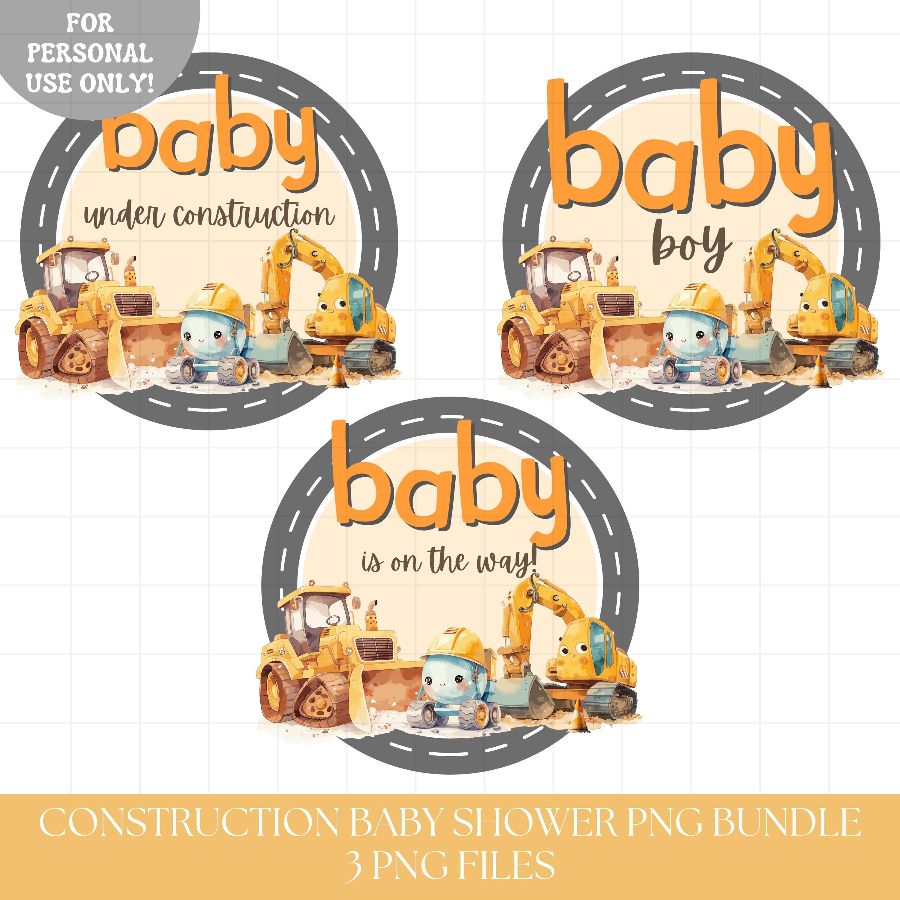 Construction baby shower shirt png bundle, Dump truck digger baby shower png sublimation, Baby under construction shirt png,Instant Download