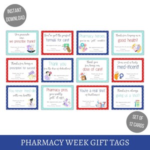 Printable Pharmacy Appreciation Week Gift Tags, Pharmacy Week Gift ...