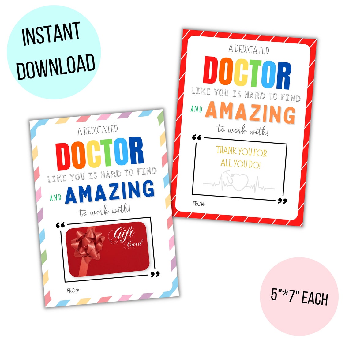 Printable Happy Doctors Day Appreciation Cards, National Doctors Day Gift Tags, Happy National