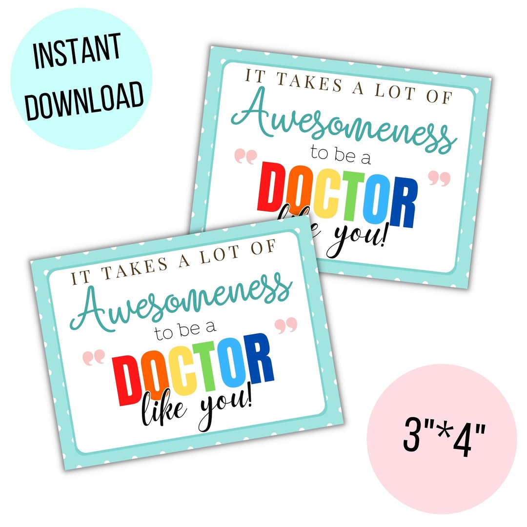 Printable Doctor Appreciation Day Gift Tags, Gifts for Doctors, Happy