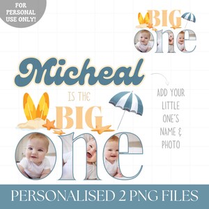 Personalized The big one first birthday shirt PNG, Beach Surf Boys Birthday sublimation, Wave pool boys 1st birthday png