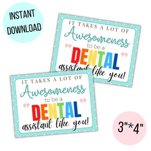 Etiquetas de semana de assistente dentário para impressão, cartões de semana de assistente de dentista feliz, etiquetas de presente de assistente de dentista feliz para impressão