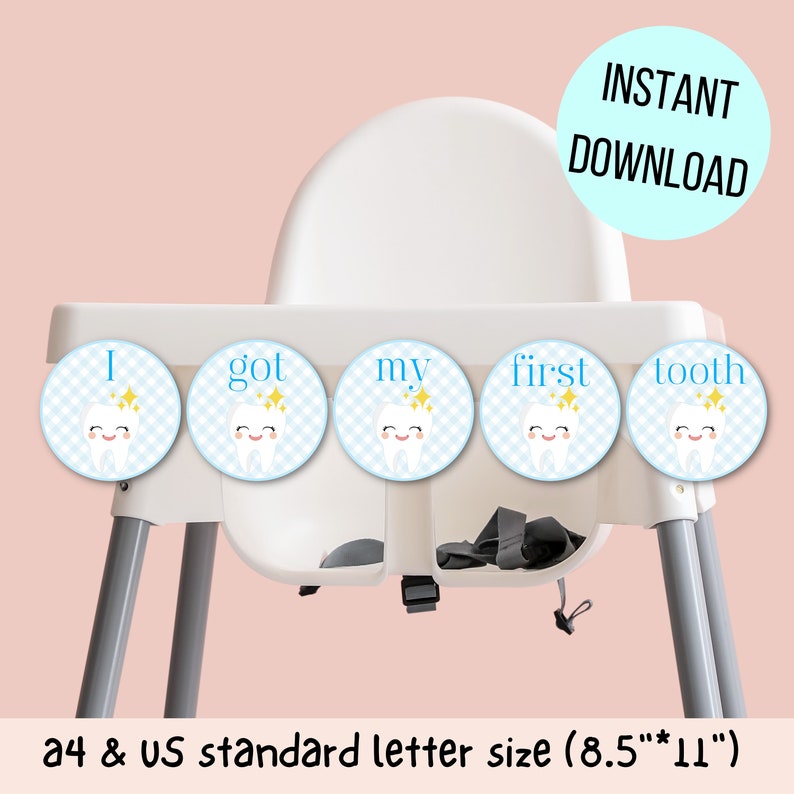 Printable First Tooth Banner, Little Man Atam Hatik Baby's First Tooth ...