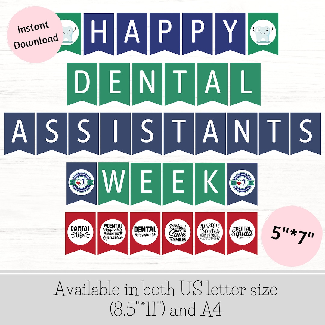 Happy Dental Assistant Week Banner, Printable Dental Assistant Appreciation Week Banner, Dental