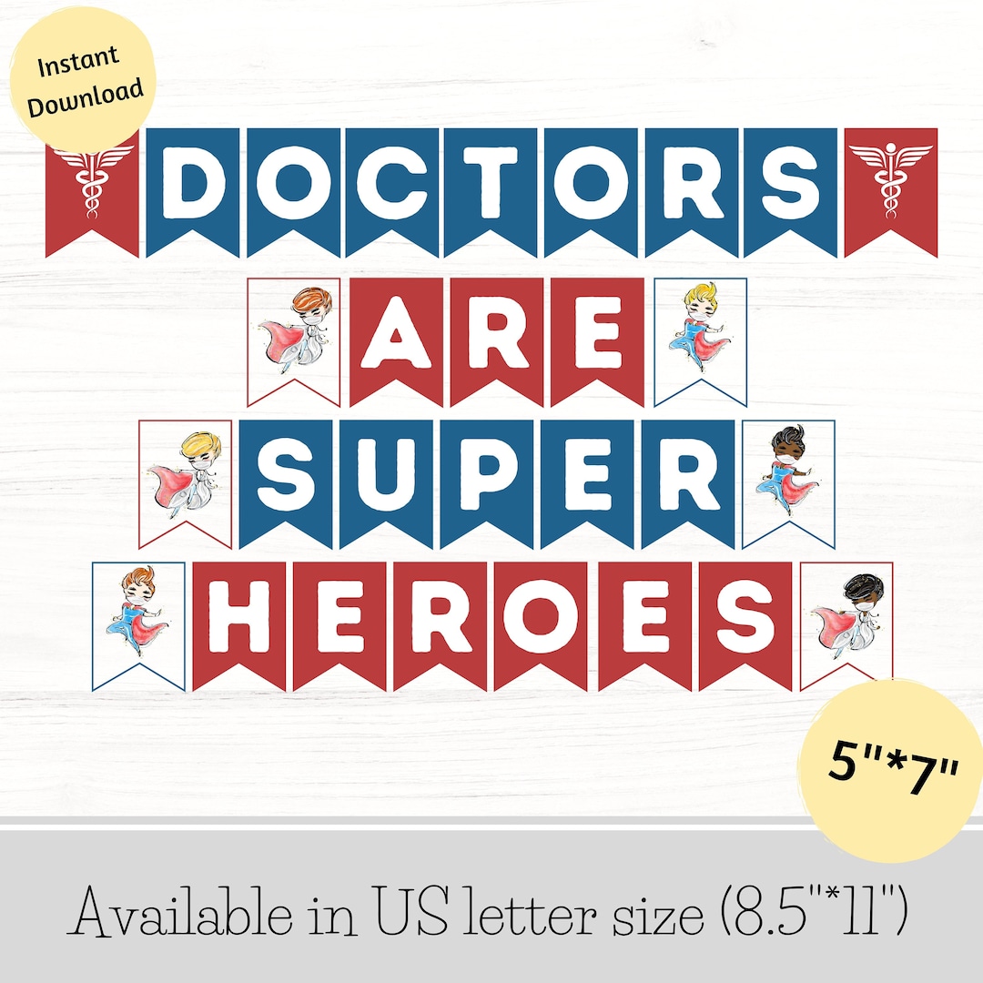Printable Happy National Doctor's Day Banner, Printable Happy Doctors