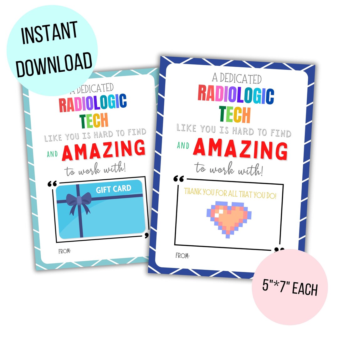 Rad Tech Week Gift Cards, Happy Radiologist Technician Appreciation ...