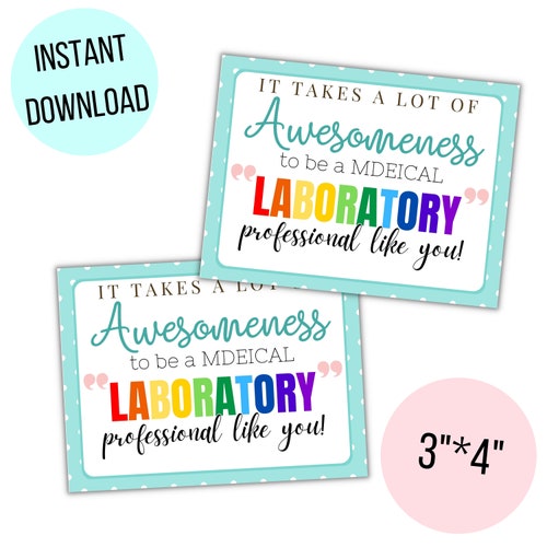 Lab Week Tag Printable / Medical Laboratory Professionals Week Etsy