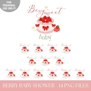 Aardbeienbabyshower PNG-sublimatiebundel, aardbeibessenbaby is onderweg T-shirt png, direct downloaden