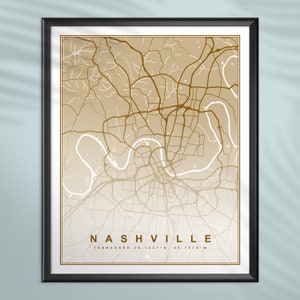 Nashville Map Print Poster | Tennessee Map Print Poster | Nashville City Map Print Poster