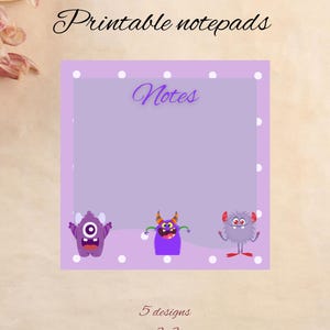 5 Printable Notepads | Digital Notepad Bundle PNG & PDF | Cute Stationery, To Do List, Planner Inserts, Journal Notes, Instant Download
