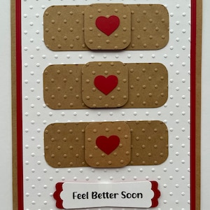Get Well A2 Card, Band Aid, Feel Better Soon, Handmade