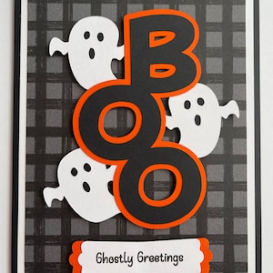 Halloween A2 Card, Boo, Ghost, Ghostly Greetings, Handmade