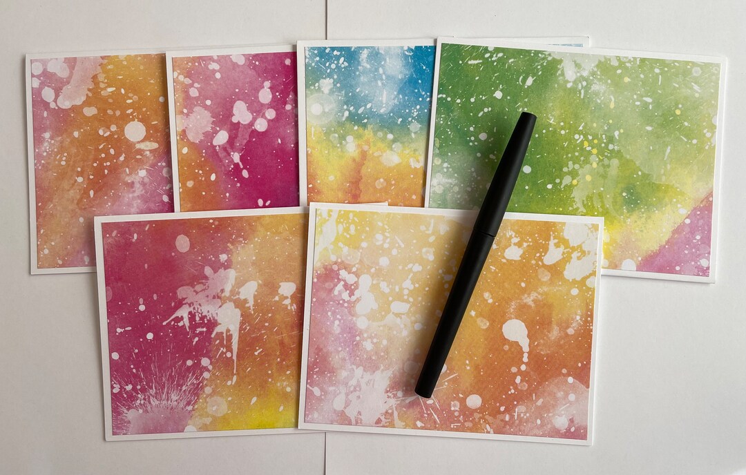 Set of 6 "retro" Blank Notecards, Handmade - Etsy