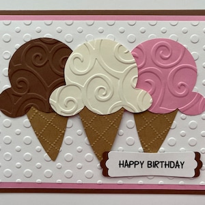 Ice Cream Birthday A2 Card, Sweet, Ice Cream, Birthday, Handmade
