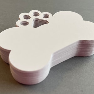 Set of 50 Dog Bone Tags, Card Making, Scrapbooking, Handmade
