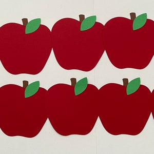 Set of 10 Apple Die Cuts, School, Teacher, Handmade, Tags