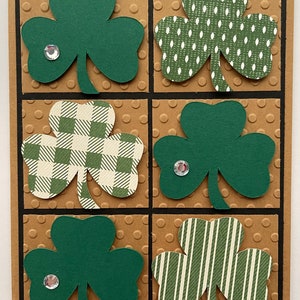 Shamrocks St. Patty&#39;s Day A2 Card, Lucky, St. Patrick&#39;s Day, Handmade