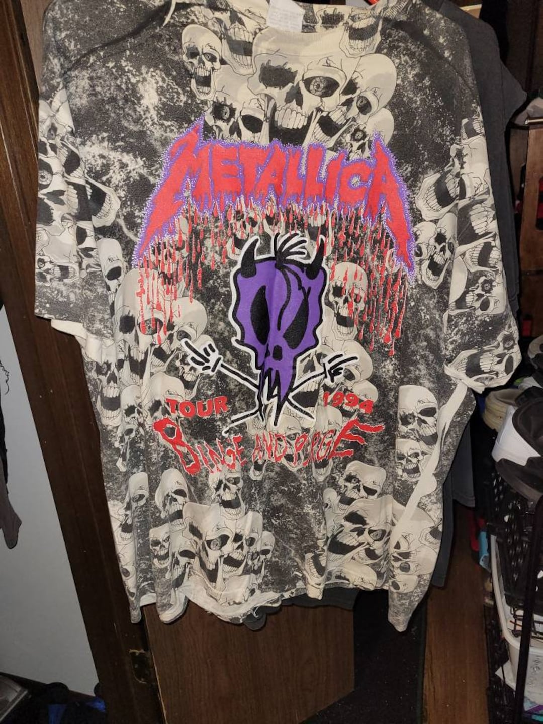 94年 llica Tシャツ Binge & Purge 1994 Metallica “binge and Purge “ Vintage Tour T Shirt Maiden