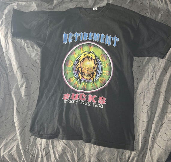 Ozzy Osbourne Vintage 1996 Retirement Sucks Tour T-shirt Heavy