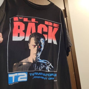 Terminator 2 Judgement Day Shirt Vintage Super Rare 90s Black