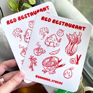 RODE RESTAURANT stickervel-vinyl waterdicht/weerbestendig stickervel-vinyl sticker sticker voor waterfles, laptop