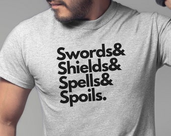 T-shirt Épées, boucliers, sorts et butin du MDN