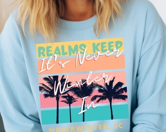 Neverwinter D&D Sweatshirt: Retro 80s Surf Style Crewneck