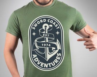 T-shirt MDN Sword Coast - Design bleu marine/blanc