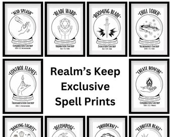 DND 5e Spell Card Prints - All Cantrips