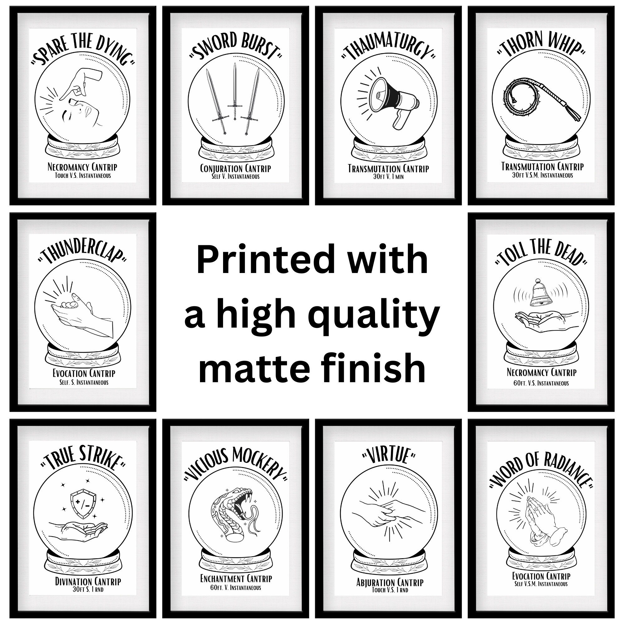 DND 5e Spell Card Prints All Cantrips - Etsy
